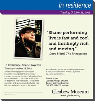 Post image for Win Tickets to Shane Koyczan at the Glenbow